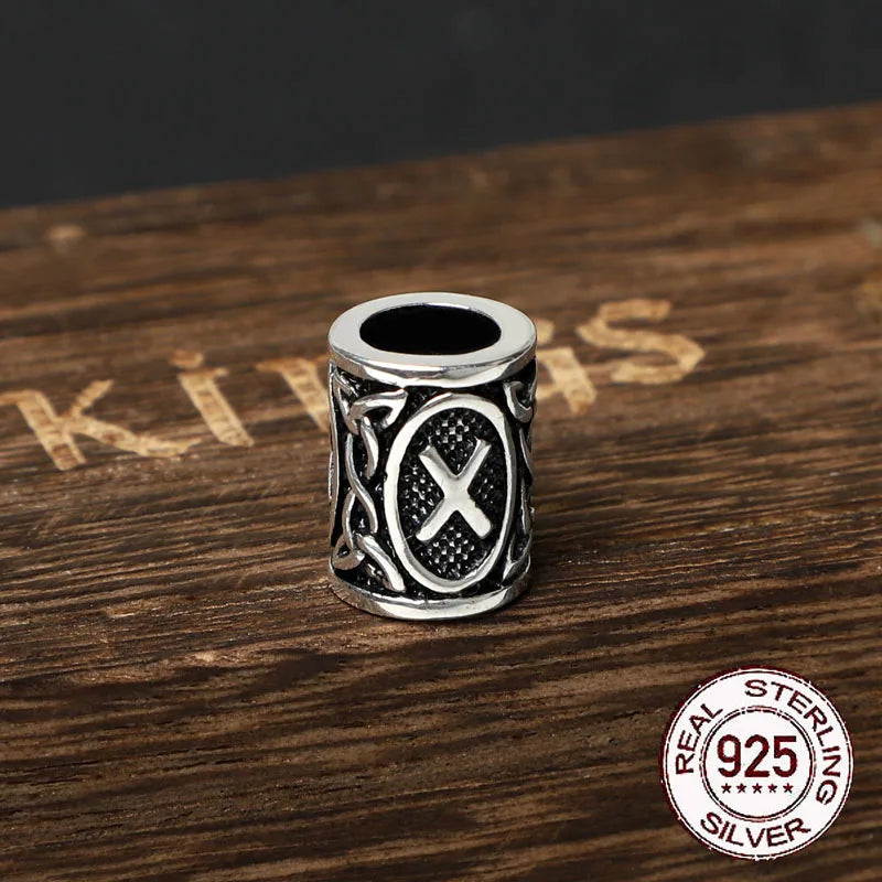 Sterling Silver Runes Beard Rings