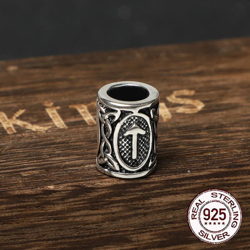 Sterling Silver Runes Beard Rings