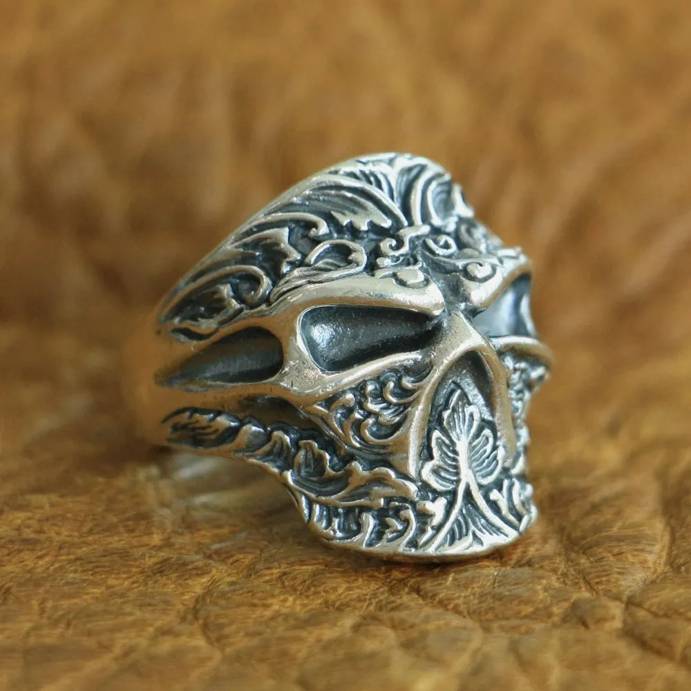 Fearsome Draugr 925 Sterling Silver Resizable Ring