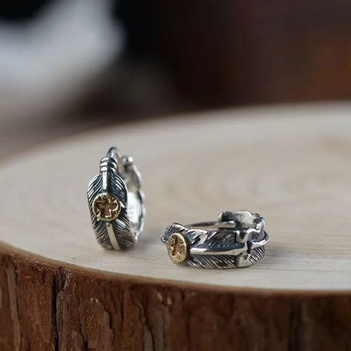 Hugin and Munin Feathers 925 Sterling Silver Earrings