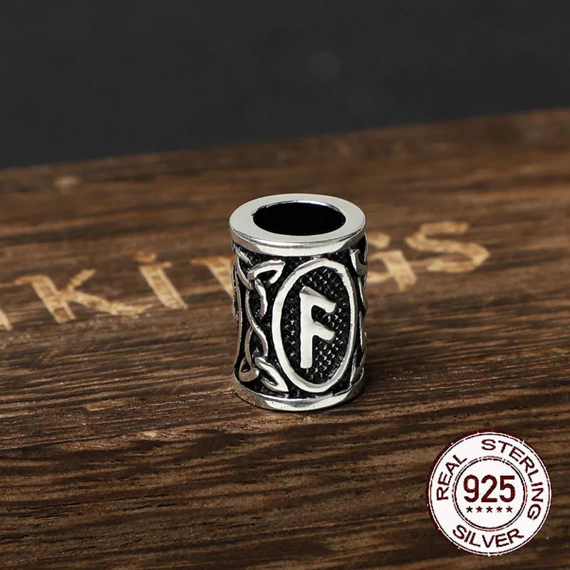 Sterling Silver Runes Beard Rings