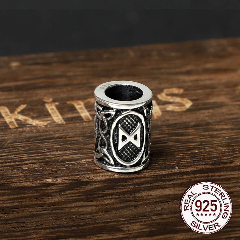 Sterling Silver Runes Beard Rings