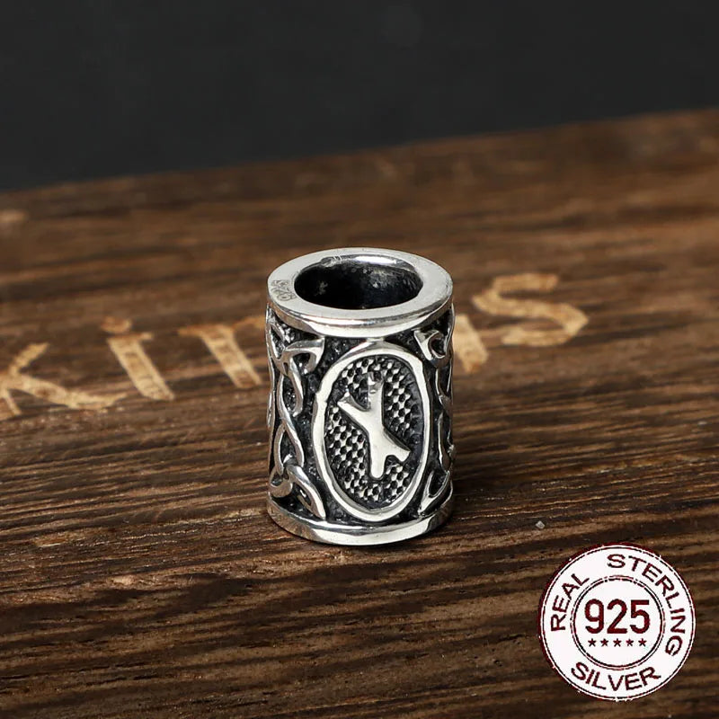 Sterling Silver Runes Beard Rings