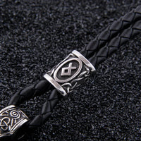 Mjolnir Leather Bracelet with Magnetic Buckle