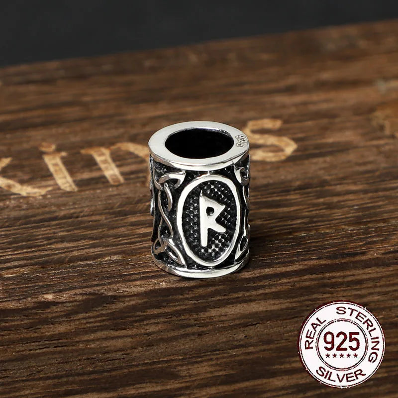 Sterling Silver Runes Beard Rings