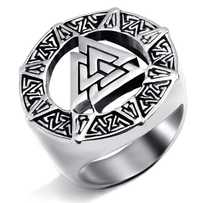 Encircled Valknut - Odin's Rune Ring