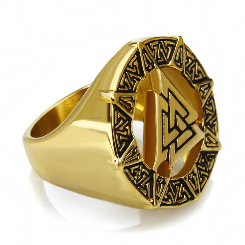 Encircled Valknut - Odin's Rune Ring