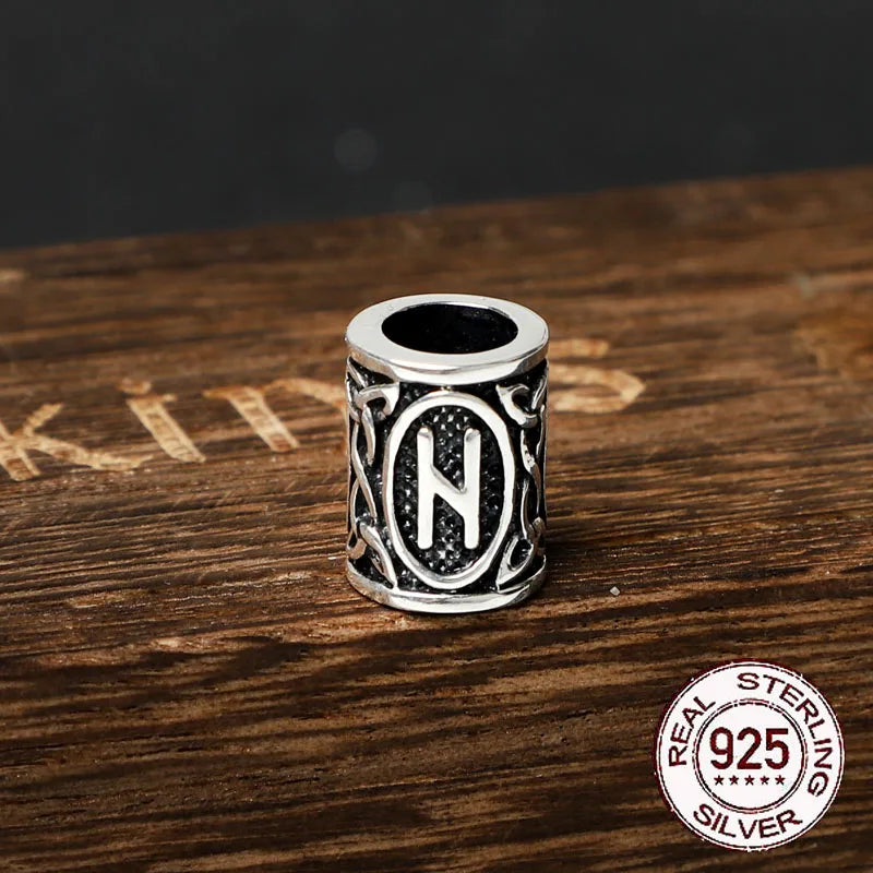 Sterling Silver Runes Beard Rings