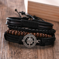 Yggdrasil Braided Wrap Leather Bracelet