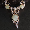 Freyja Necklace Brisingamen in Gold Plated 925 Sterling Silver and Jade