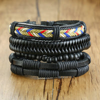 Yggdrasil Braided Wrap Leather Bracelet