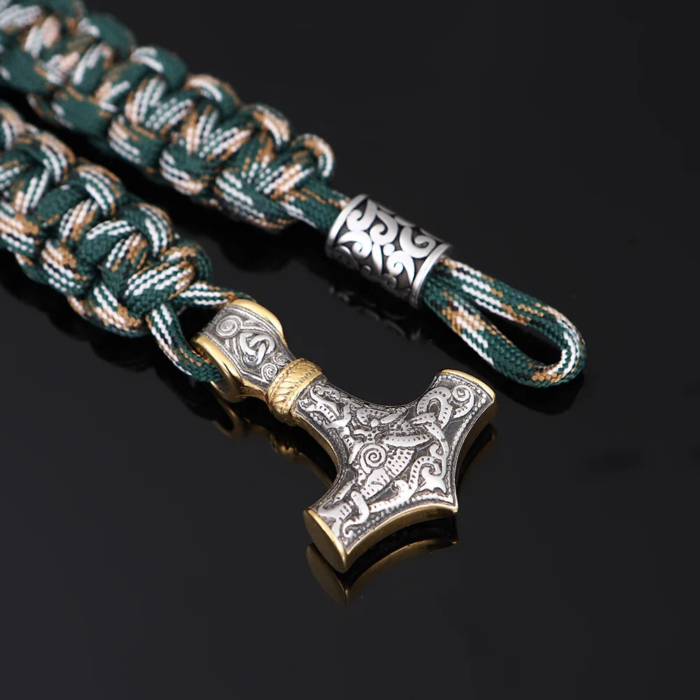 Mjolnir Hammer Paracord Amulet