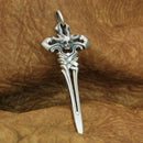 Freyr Sword With Horned Skull 925 Sterling Silver Pendant