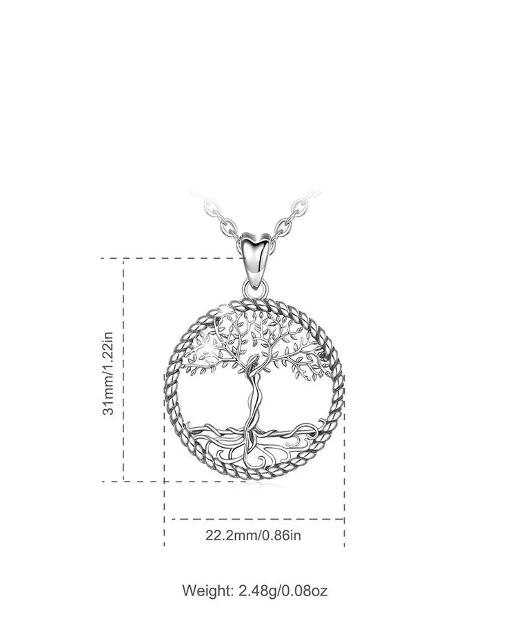Yggdrasil on Spring, The Tree of Life Necklace 925 Silver