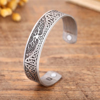 Yggdrasil, the Tree of Life with Norse Knots, Bracelet in 316L Stainless Steel
