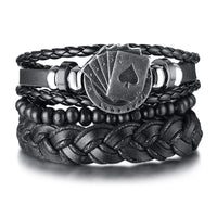 Yggdrasil Braided Wrap Leather Bracelet