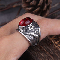 Howling Wolves Rune Ring in Stainless Steel