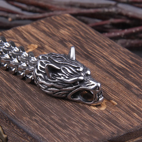Snarling Fenrir - 316L Stainless Steel Bracelet
