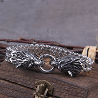 Snarling Fenrir - 316L Stainless Steel Bracelet