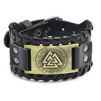 Thor Hammer Mjolnir Leather  Bracelet