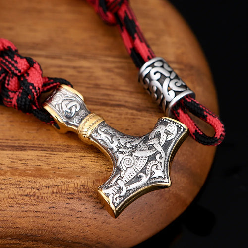 Mjolnir Hammer Paracord Amulet