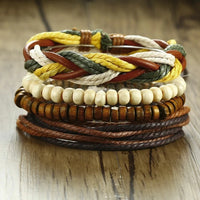 Yggdrasil Braided Wrap Leather Bracelet