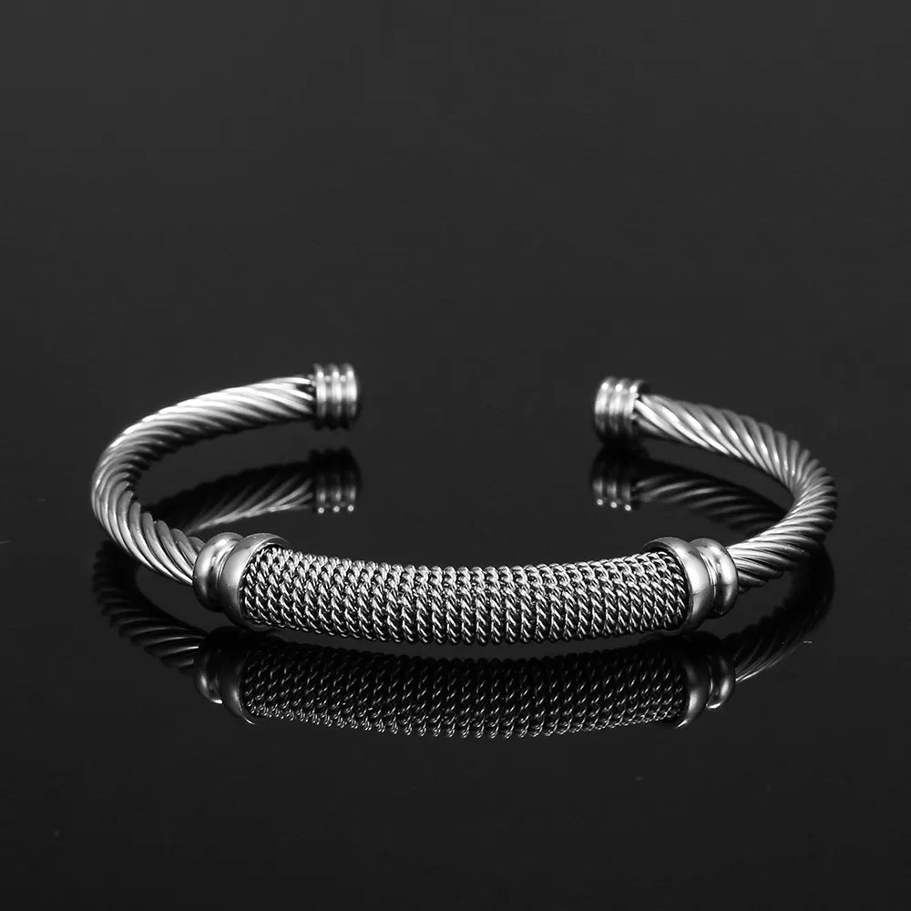 Ropes on a Longship Titanium Steel Bracelet