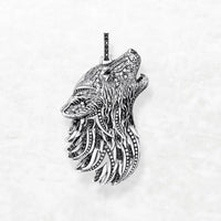 Howling Fenrir Wolf  925 Silver Pendant