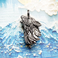 Howling Fenrir Wolf  925 Silver Pendant