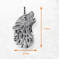 Howling Fenrir Wolf  925 Silver Pendant