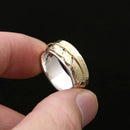 Hugin and Munin Golden Feather 925 Sterling Silver Ring