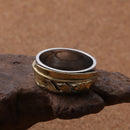 Hugin and Munin Golden Feather 925 Sterling Silver Ring