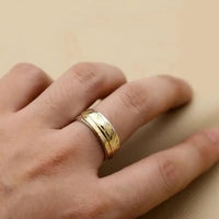 Hugin and Munin Golden Feather 925 Sterling Silver Ring