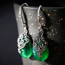 Idun's Gift Drop Earrings in 925 Sterling Silver with Garnet Stone