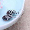 Idun's Gift Drop Earrings in 925 Sterling Silver with Garnet Stone