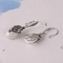 Idun's Gift Drop Earrings in 925 Sterling Silver with Garnet Stone