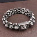 Loki Bound Skull Bracelet in Steel