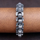 Loki Bound Skull Bracelet in Steel