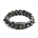 Loki Bound Skull Bracelet in Steel