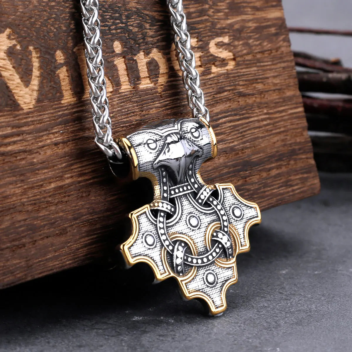 Mjolnir Hammer of Thor Hiddensee Treasure Replica Steel Necklace