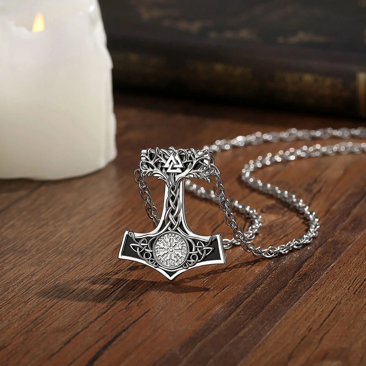 Mjolnir Necklace With Vegvisir