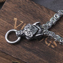 Mjolnir in Wolf Chain Stainless Steel Necklace