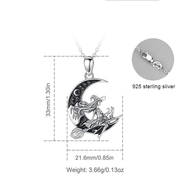 Norse Witch Volva 925 Sterling Silver Necklace