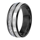 Norse Winter 8mm wide Tungsten Carbide Ring with Mother of Pearl Inlay