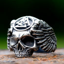 Odin Skull and Valknut Stainless Steel Ring