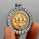 Odin and Valknut Rotating Steel Necklace