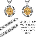 Odin and Valknut Rotating Steel Necklace