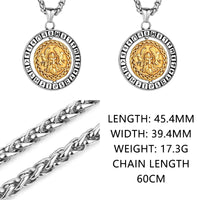 Odin and Valknut Rotating Steel Necklace