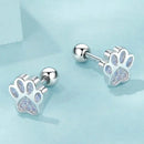 Paws of Freyja Cat 925 Sterling Silver Stud Earrings