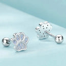 Paws of Freyja Cat 925 Sterling Silver Stud Earrings